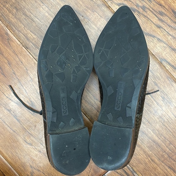 Ecco croc embossed leather pointed toe shoes - Picture 13 of 13